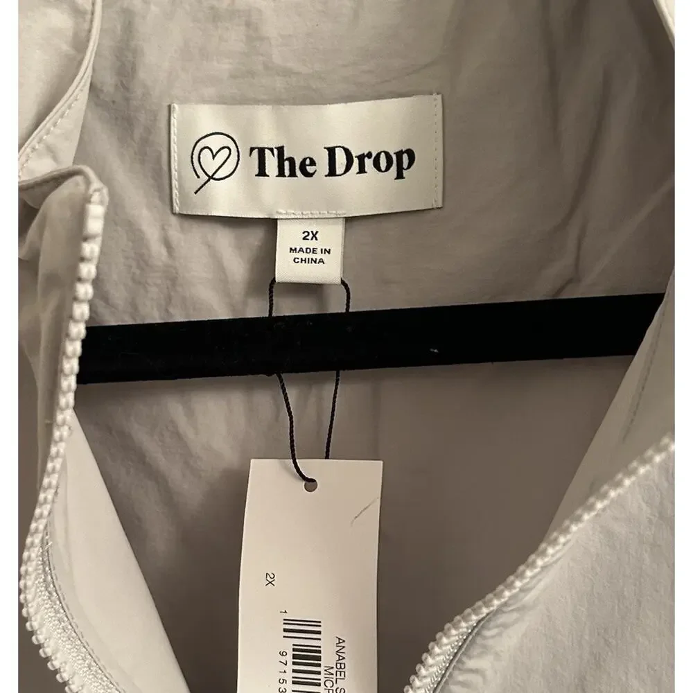 The Drop Women's Anabel Relaxed‎ Nylon Jacket Pullover Gray Size 2X Oversized